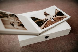 wedding album with wooden box