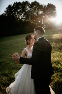 sunset wedding dance